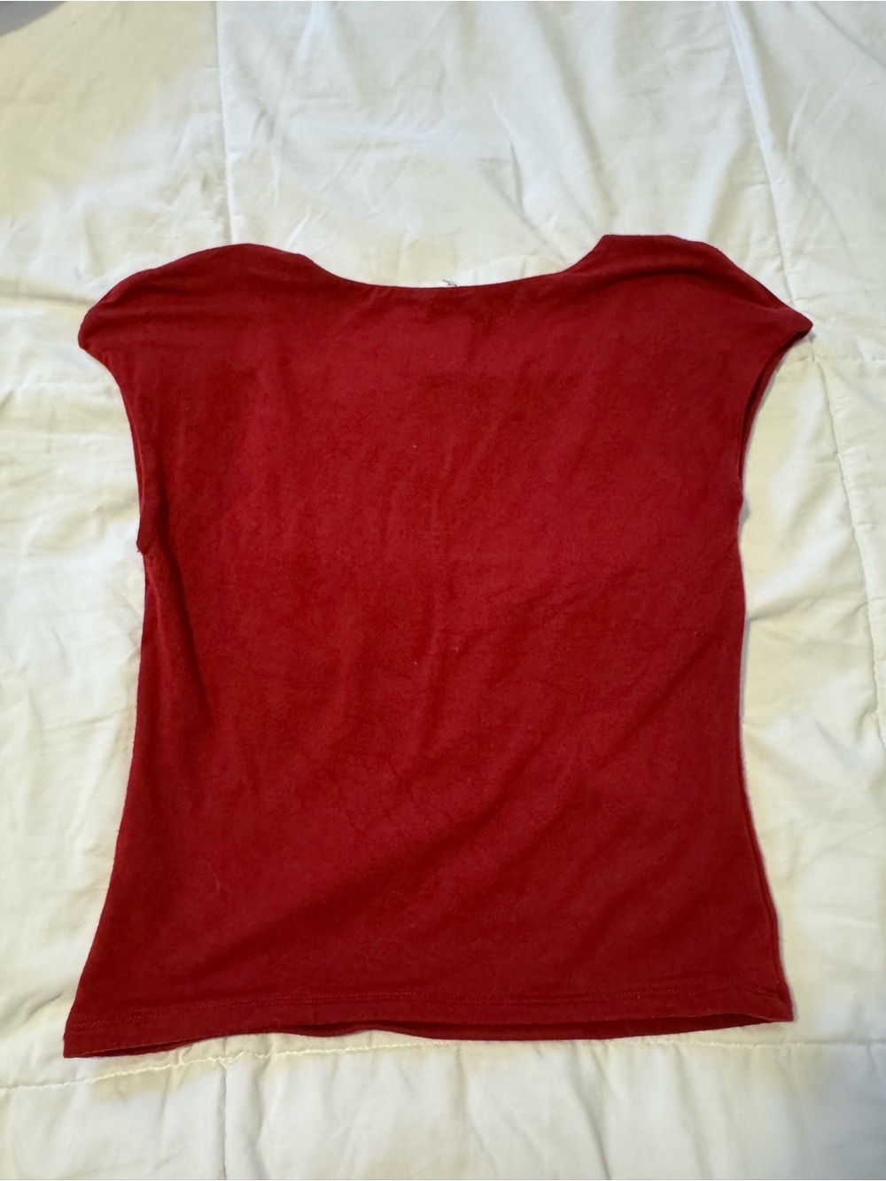 Garage Women's Deep V Red Built-In Bra Top - Picture 3 of 3